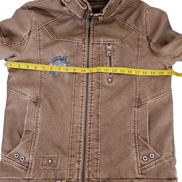 Jeepaholic Brown FauxLeather Faux Fur Lining Jeep Jacket MTO Size Large - Picture 11 of 16